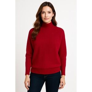 Premise Sweater Womens XS Red Sparkly Metallic Timeless Elegant Winter Party‎